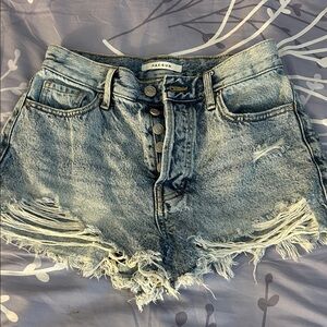 PacSun Women's Frayed Jean Shorts - Light Blue